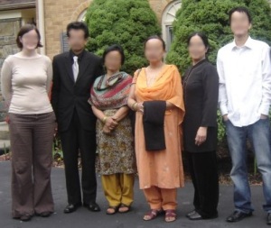 Me, P's dad, P's mom, P's Phupu, family friend, and P's brother U... as you can see I'm towering over the ladies